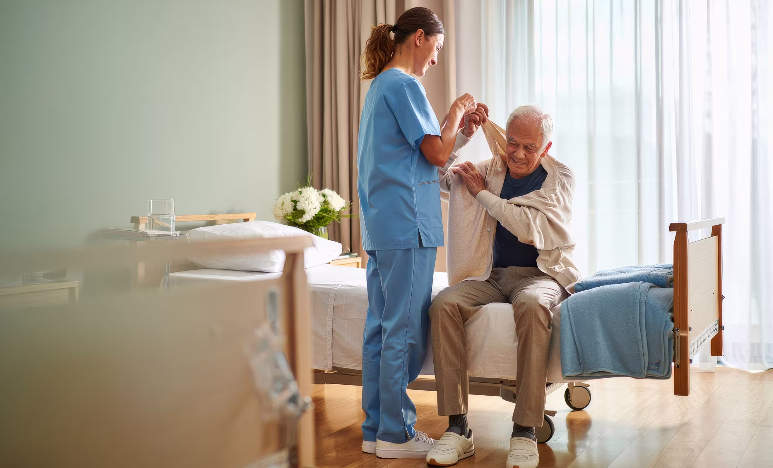 Senior residents spending quality time together